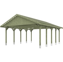 Holzcarport mit Satteldach und Pfosten