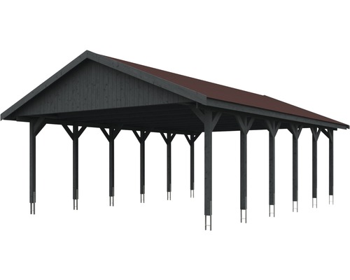 Freistehender Carport mit Satteldach und Holzkonstruktion