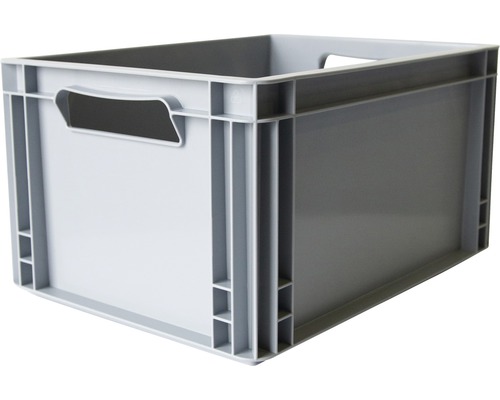 Graue Kunststoffbox mit Griffen