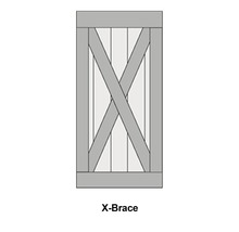 Schiebetür-Komplettset Barn Door Vintage weiß grundiert XBrace Speichen 95x215 cm inkl. Türblatt,Schiebetürbeschlag,Abstandshalter 40 mm und Griff-Set-thumb-4