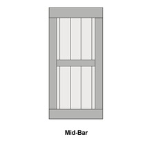 Schiebetür-Komplettset Barn Door Vintage grau grundiert MidBar Speichen 95x215 cm inkl. Türblatt,Schiebetürbeschlag,Abstandshalter 40 mm und Griff-Set-thumb-9