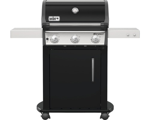 Gasgriller Weber Spirit E-315 GBS schwarz/silber, 3 Brenner, Aromaschienen, zwei Seitentische, Warmhalterost und GBS-Grillrost