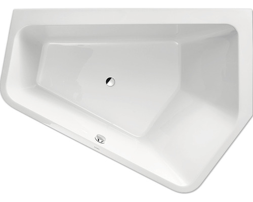 Eckbadewanne mit Ab- und Überlaufgarnitur