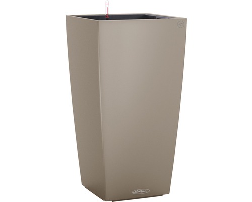 Pflanzvase Lechuza Cubico Color 40 Kunststoff LxB 40 x 40 cm H 75 cm sandbraun Hoher, rechteckiger Pflanzkübel mit Bewässerungssystem und Lechuza Logo