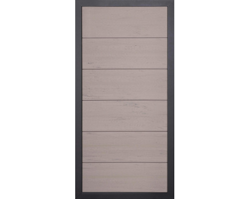 Teilelement GroJa Novara vormontiert ohne Pfosten Rahmen anthrazit 90 x 180 cm sand Innentür mit horizontalen Paneelen und Rahmen