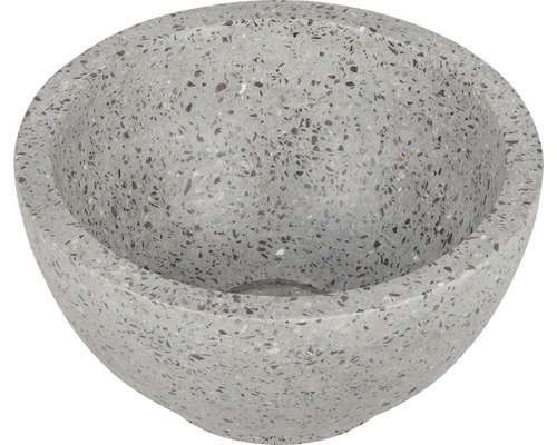 Aufsatzwaschbecken Ruz Naturstein rund Ø 23 cm grau grün Aufsatzwaschbecken Ruz Naturstein rund Ø 23 cm grau grün