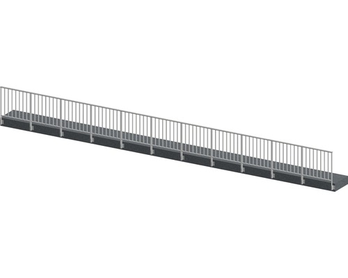 Pertura Geländer-Komplettset Triton anthrazit G-Form Aluminium für Seitenmontage 11 m