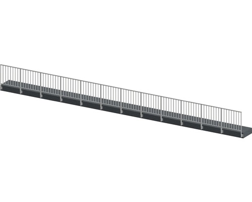 Pertura Geländer-Komplettset Triton anthrazit G-Form Aluminium für Seitenmontage 12 m