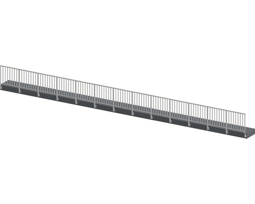 Pertura Geländer-Komplettset Triton anthrazit G-Form Aluminium für Seitenmontage 13 m