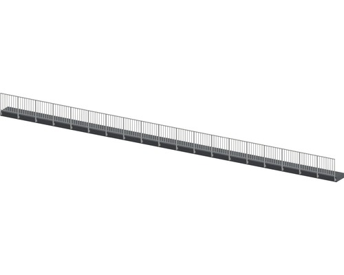 Pertura Geländer-Komplettset Triton taupe G-Form Aluminium für Seitenmontage 19 m