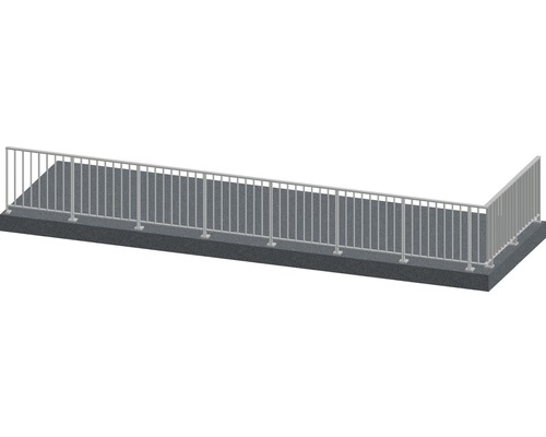 Pertura Geländer-Komplettset Triton anthrazit L-Form Aluminium für Bodenmontage 9,5 m