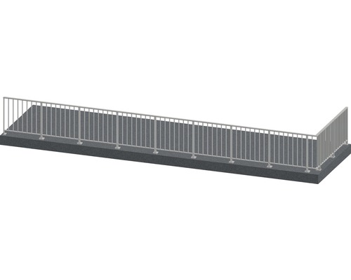 Pertura Geländer-Komplettset Triton anthrazit L-Form Aluminium für Bodenmontage 10,5 m