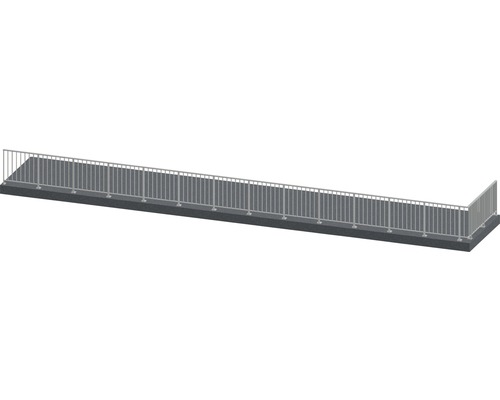 Pertura Geländer-Komplettset Triton anthrazit L-Form Aluminium für Bodenmontage 15,5 m