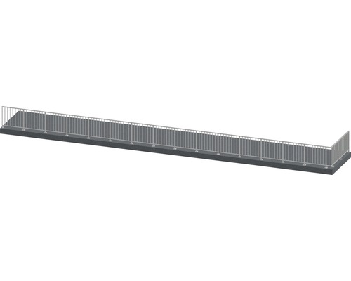 Pertura Geländer-Komplettset Triton anthrazit L-Form Aluminium für Bodenmontage 17,5 m