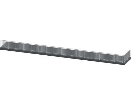 Pertura Geländer-Komplettset Triton anthrazit L-Form Aluminium für Bodenmontage 18,5 m