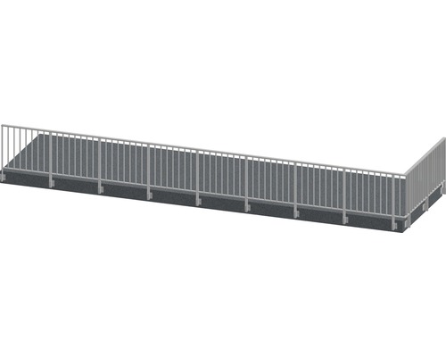 Pertura Geländer-Komplettset Triton anthrazit L-Form Aluminium für Seitenmontage 10,5 m