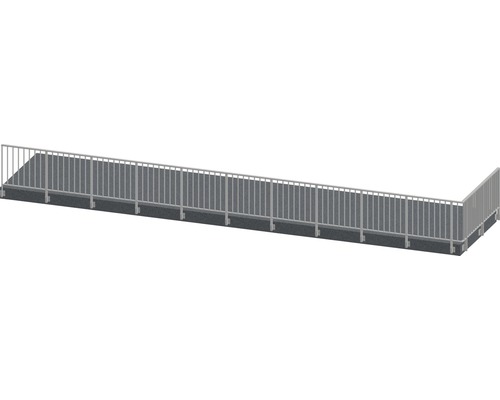 Pertura Geländer-Komplettset Triton anthrazit L-Form Aluminium für Seitenmontage 12,5 m