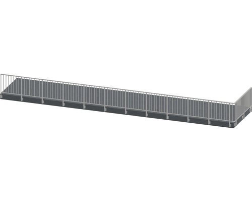 Pertura Geländer-Komplettset Triton anthrazit L-Form Aluminium für Seitenmontage 13,5 m