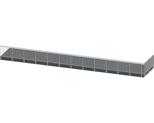 Pertura Geländer-Komplettset Triton taupe L-Form Aluminium für Seitenmontage 14,5 m