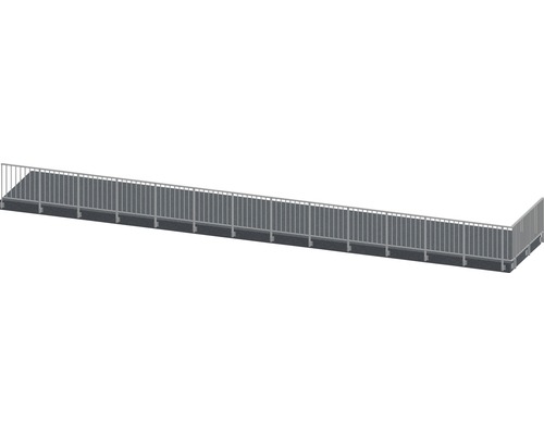Pertura Geländer-Komplettset Triton taupe L-Form Aluminium für Seitenmontage 15,5 m