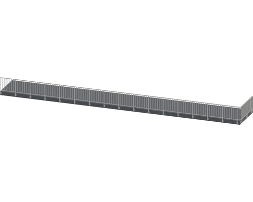 Pertura Geländer-Komplettset Triton anthrazit L-Form Aluminium für Seitenmontage 18,5 m