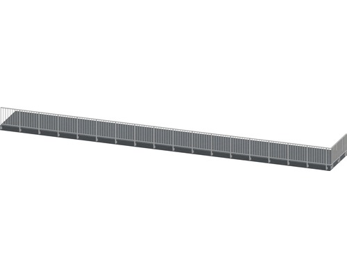 Pertura Geländer-Komplettset Triton anthrazit L-Form Aluminium für Seitenmontage 19,5 m