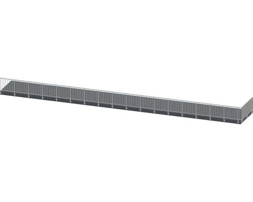 Pertura Geländer-Komplettset Triton anthrazit L-Form Aluminium für Seitenmontage 20,5 m
