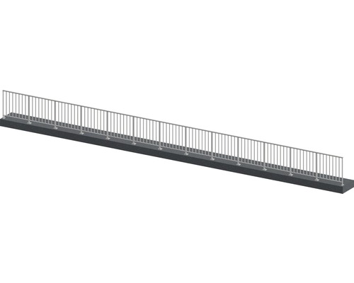 Pertura Geländer-Komplettset Triton anthrazit G-Form Aluminium für Bodenmontage 13 m