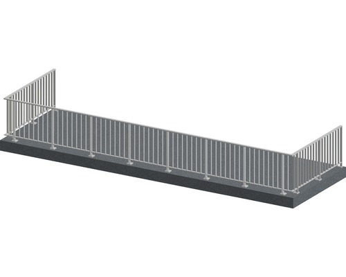 Pertura Geländer-Komplettset Triton anthrazit U-Form Aluminium für Bodenmontage 12 m
