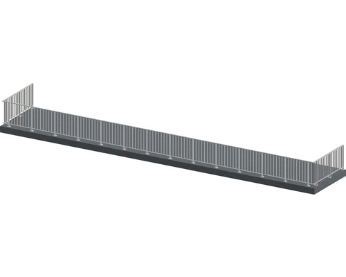 Pertura Geländer-Komplettset Triton taupe U-Form Aluminium für Bodenmontage 18 m