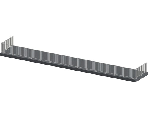 Pertura Geländer-Komplettset Triton anthrazit U-Form Aluminium für Bodenmontage 19 m