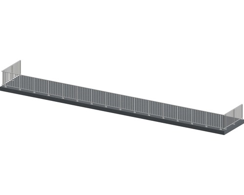 Pertura Geländer-Komplettset Triton anthrazit U-Form Aluminium für Bodenmontage 20 m