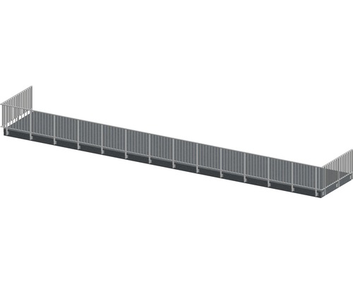Pertura Geländer-Komplettset Triton anthrazit U-Form Aluminium für Seitenmontage 18 m