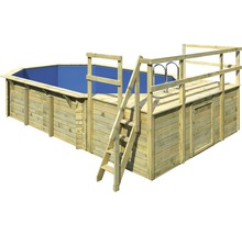 Holzpool mit Leiter und Stahlwandbecken