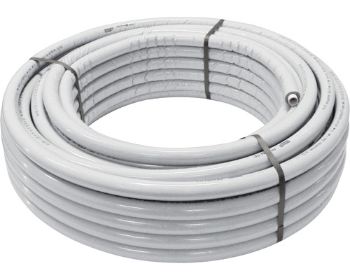 Alu-Verbundrohr 20x2 mit 10 mm Isolierung grau 50 m im Ring Kunststoffrohrrolle für Sanitärinstallationen