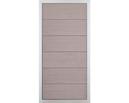 Teilelement GroJa Novara vormontiert ohne Pfosten Rahmen silber 90 x 180 cm sand Zimmertür mit horizontalen Paneelen und Rahmen