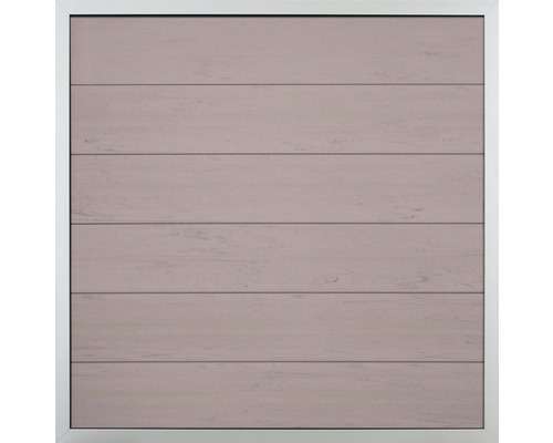 Hauptelement GroJa Novara vormontiert ohne Pfosten Rahmen silber 180 x 180 cm sand Wandpaneel mit Holzoptik und Rahmen