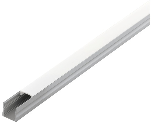Alu-Schiene Opal Surface Profile 2 1000 mm alufarben-weiß Kabelkanal mit Deckel