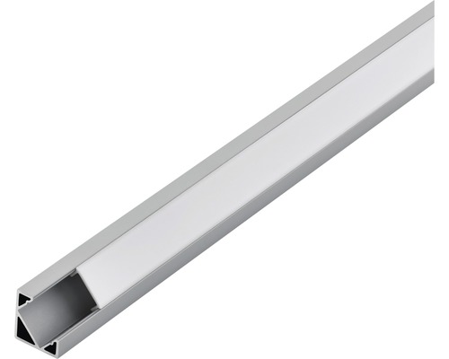 Alu-Eckschiene Opal Corner Profile 2 1000 mm alufarben-weiß LED-Profil aus Aluminium