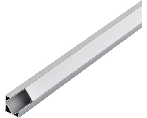 Alu-Eckschiene Opal Corner Profile 2 2000 mm alufarben-weiß LED Profilschiene aus Aluminium