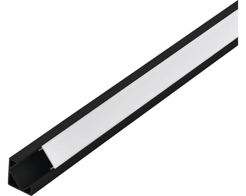 Alu-Eckschiene Opal Corner Profile 2 1000 mm schwarz-weiß LED-Leuchtenprofil für indirekte Beleuchtung