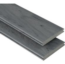Zwei Terrassendielen aus Holzverbundwerkstoff