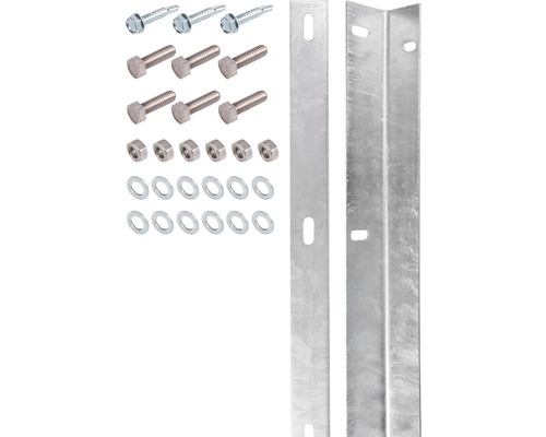 Befestigungsleiste ALBERTS für Doppelstabmatte inkl. Schrauben 120 cm feuerverzinkt Metallwinkel mit Schrauben, Muttern und Unterlegscheiben
