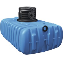 Blauer Erdtank mit schwarzem Dom