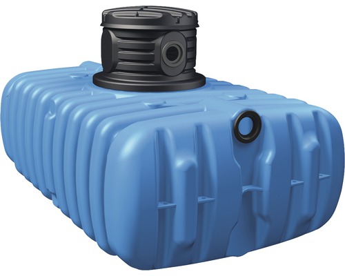 Erdtank zur Regenwassernutzung mit schwarzem Dom