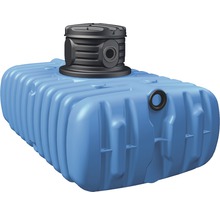 Regenwassertank aus Kunststoff mit schwarzem Dom