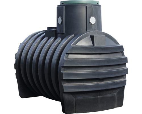 Erdtank 4rain Mono Paket 3000 L Garten (Lieferung Frei Bordsteinkante unabgeladen) Schwarzer Erdtank aus Kunststoff mit grünen Deckel