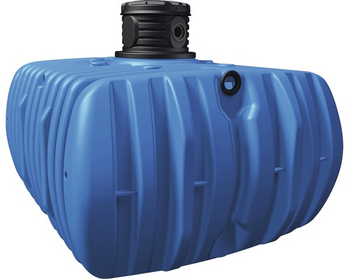 Flachtank 4rain Flat L 15000 L (Lieferung Frei Bordsteinkante unabgeladen) Blauer Regenwassertank aus Kunststoff mit schwarzem Deckel
