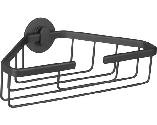 Eck-Duschkorb Differnz 25x8x13 cm eckig mit Saugnapfsystem schwarz matt