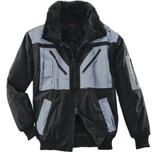 Schwarze Arbeitsjacke mit Kragen und mehreren Taschen